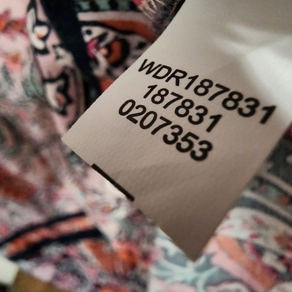 J Jill Boho Dress Full Length Maxi Short Sleeve Floral Rayon Paisley Size Med. - Picture 12 of 15